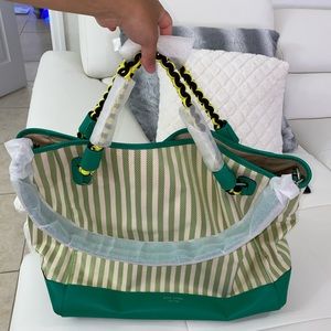 Henri Bendel Canvas Stripe Cabana tote